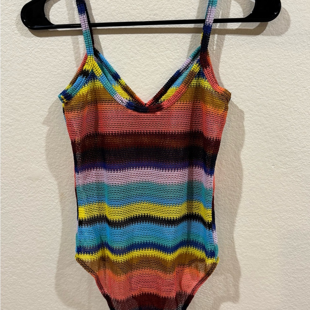 Crochet Colorful Tank Top Bodysuit